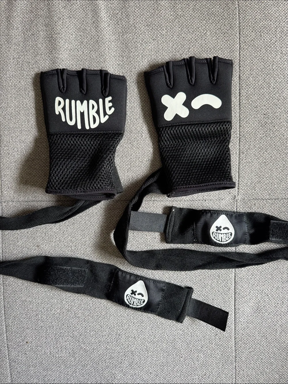 Black Fingerless Training Gloves with Wrist Wraps